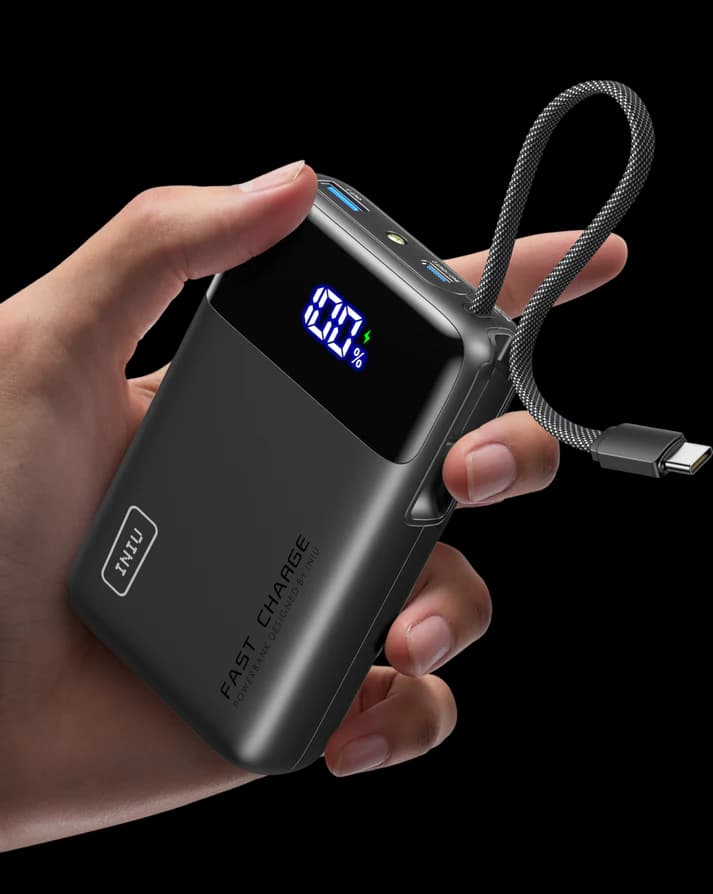 Batterie externe INIU P51L-E2 20 000 mAh avec câble USB-C intégré